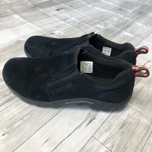 Merrell Shoes Boys 5.5 fit Womens 8 Jungle Moc Kids Black Suede Waterproof